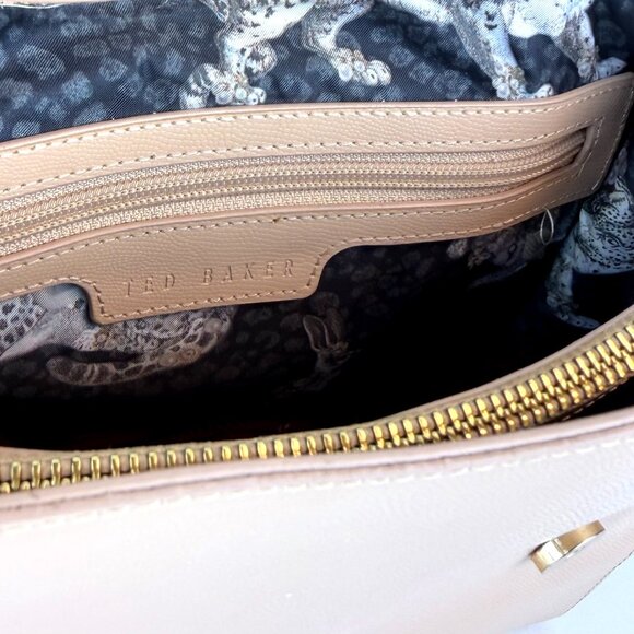 Ted Baker Bow Detail Nude Leather Satchel Handbag , Top Handle - Picture 11 of 12
